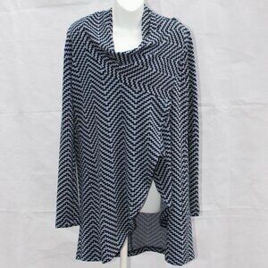 The Limited Women’s Long Sleeve Blue Aztec Print Cardigan Wrap Overthrow Large